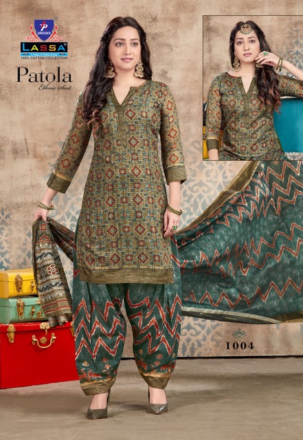 Lassa Patola Ethnic Suit Vol-1 Cotton Designer Print Dress Material